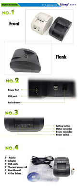 Draagbaar Mini Thermal 2inch 58mm Ontvangstbewijsprinter For Retail Shop 5890k